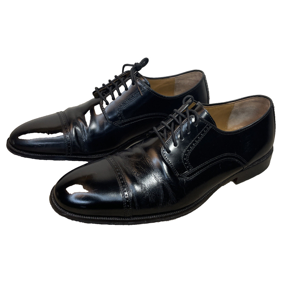 Johnston & Murphy - Bradford Black - Mens 11.5 - Leather Cap Toe Dress Shoe NICE